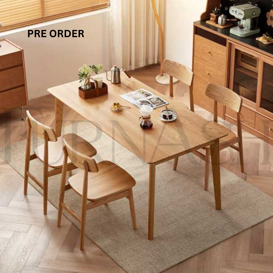Thomas Red Oak Dining Table And Chairs Set