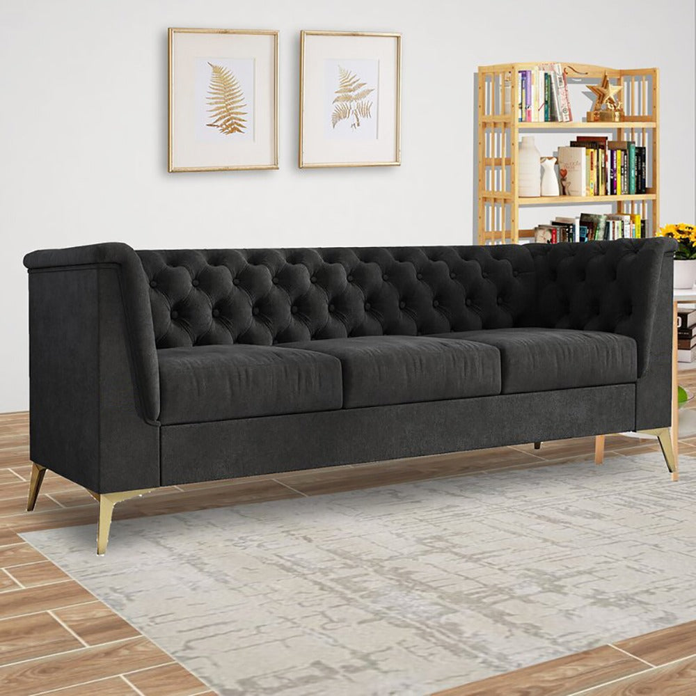 Chatham Velvet 3 Seater Chesterfield Style Sofa