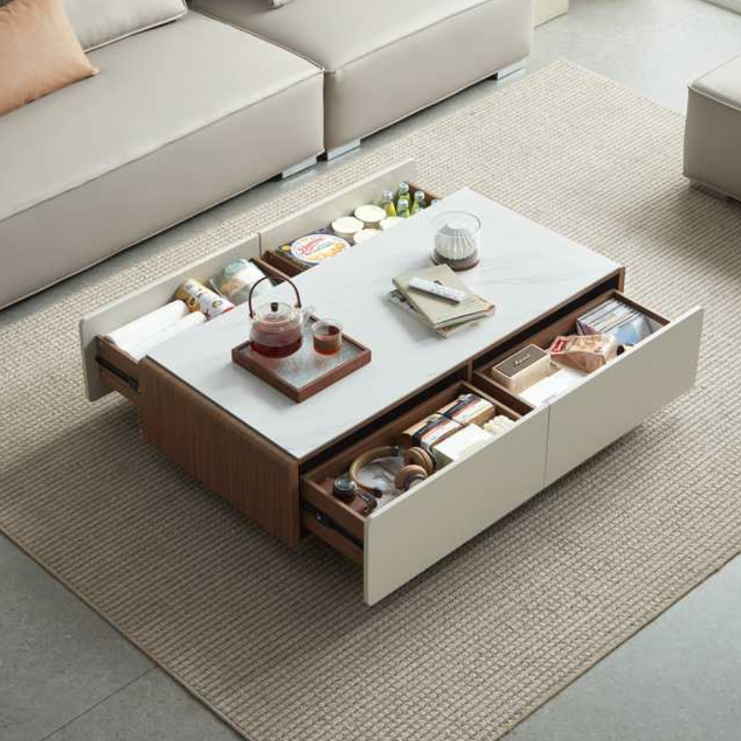 Nyla Minimal Coffee Table With 4 Drawers