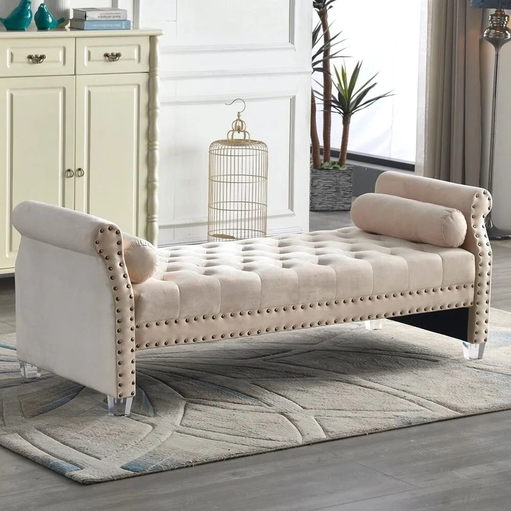 Slater Velvet Upholstered Bench