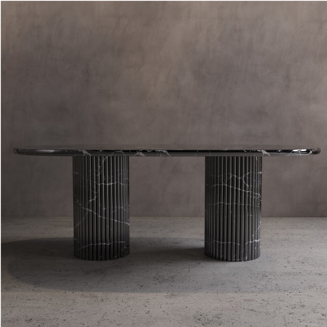 Bilagio Nero Marquina Marble Dining Table