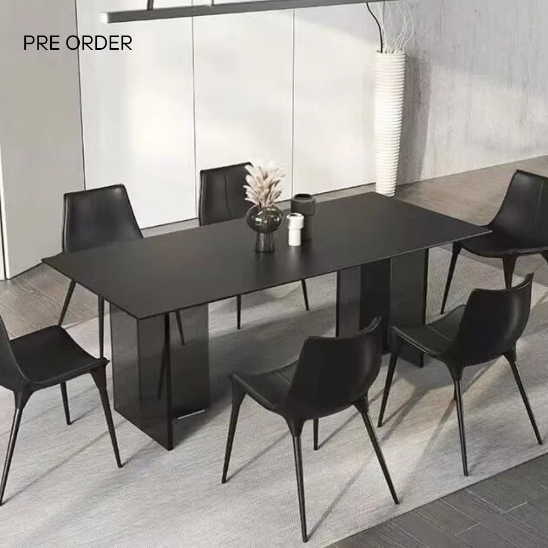 Eros Slate and Acrylic Dining Table