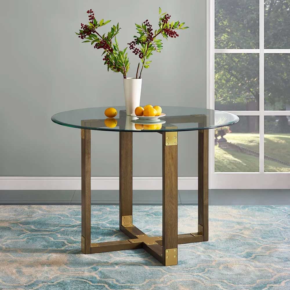 Rustic Oak Round Dining Table