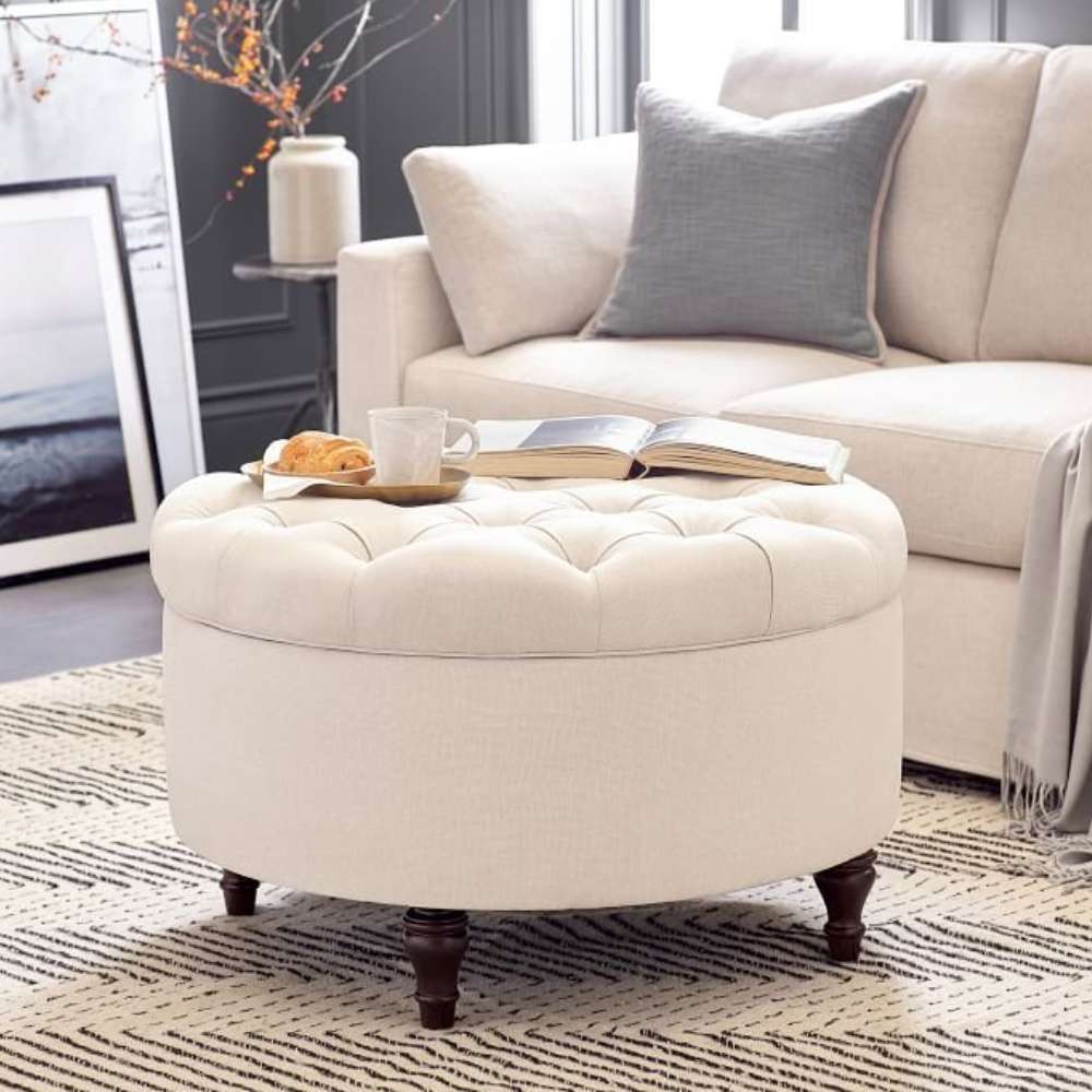 Belle Round Tufted Ottoman