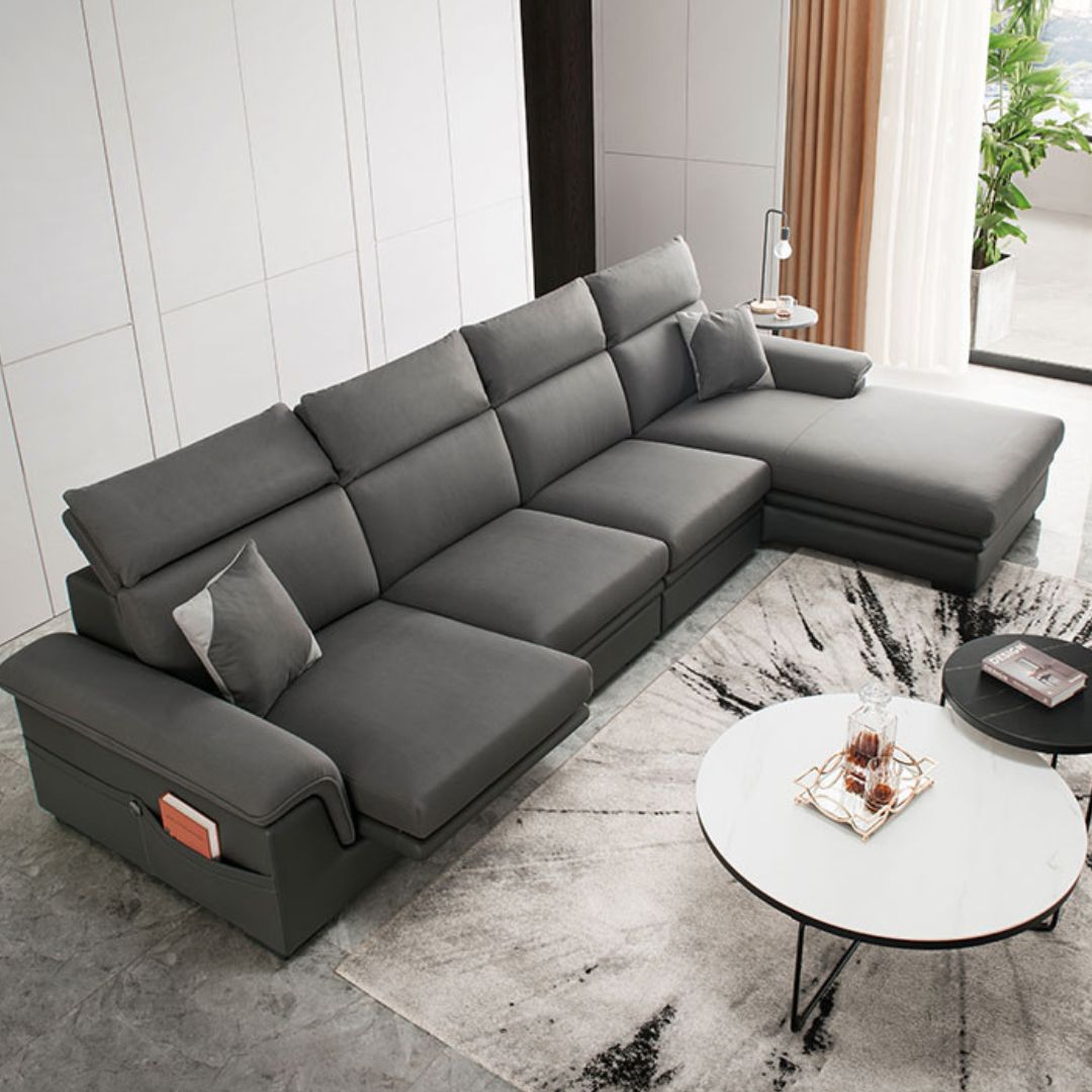Slick Linen Modular Sofa - Reclining Head Rest