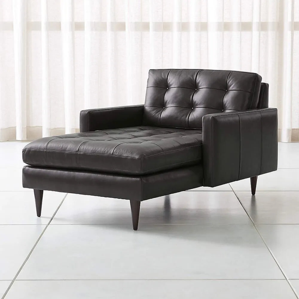William Leather Chaise Lounge