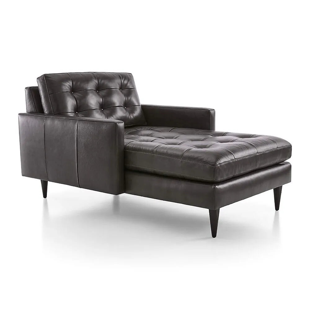 William Leather Chaise Lounge