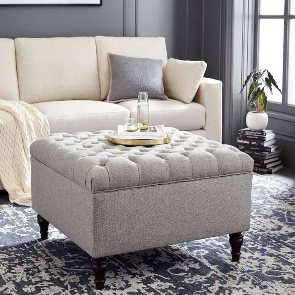 Belle Square Tufted Ottoman