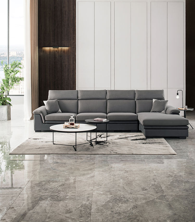 Slick Linen Modular Sofa - Reclining Head Rest
