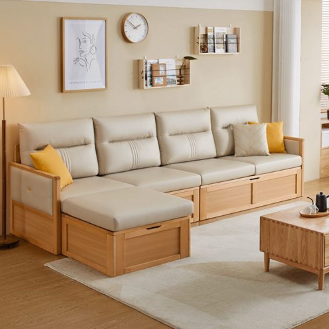 Harriett Country 4 Seat Sofa and Ottoman - Ample Storage Space
