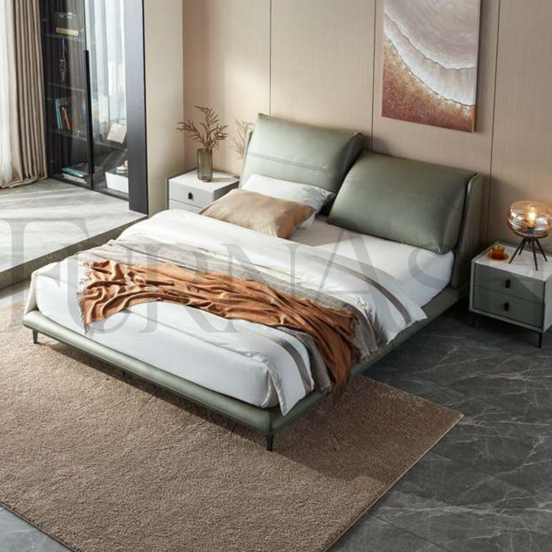 Stepney Faux Leather King Bed