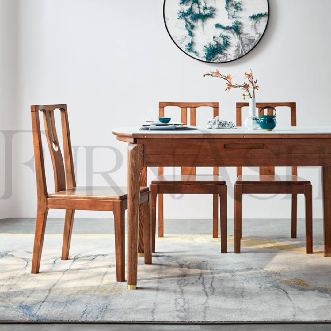 Cassie Walnut Extendable Dining Table and Chairs Set