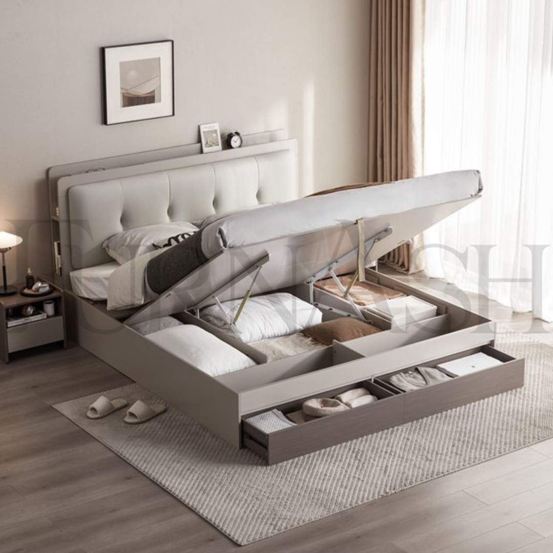 Kieren Hydraulic Bed With Storage