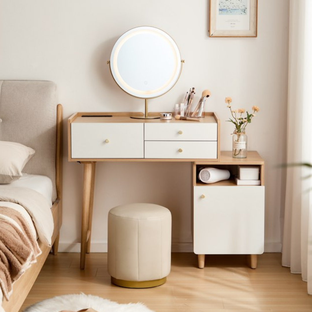 Diana Dressing Table Set With Mirror and Stool