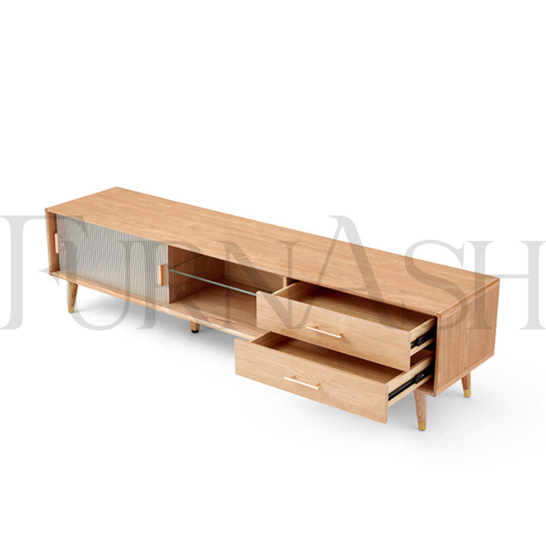 Jumo Red Oak TV Stand