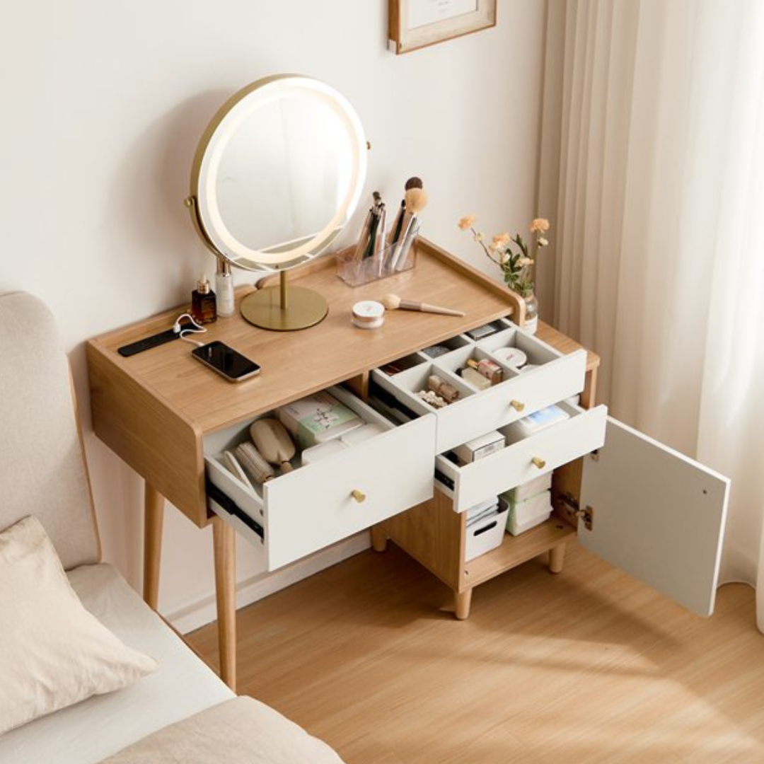 Diana Dressing Table Set With Mirror and Stool