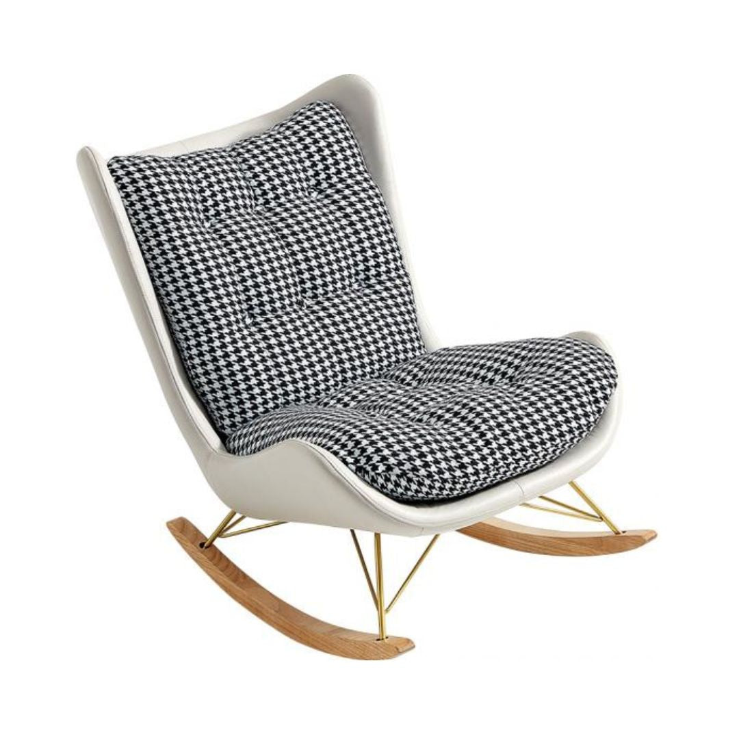 Dogtooth Faux Leather Goose Feather Rocker