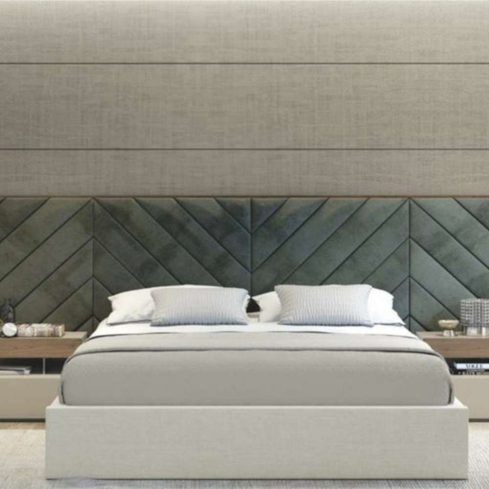 Criss Cross Tufted Wall Panel Bed