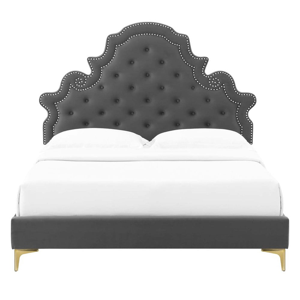 Heiress Velvet Platform Bed